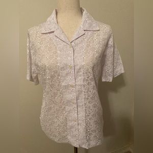 Erin London Women’s White Lace Blouse. Size S.